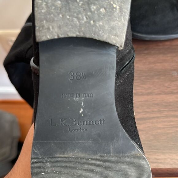 LK Bennett Delila Black Suede Over the Knee Boot Sz 38.5 - Picture 12 of 13